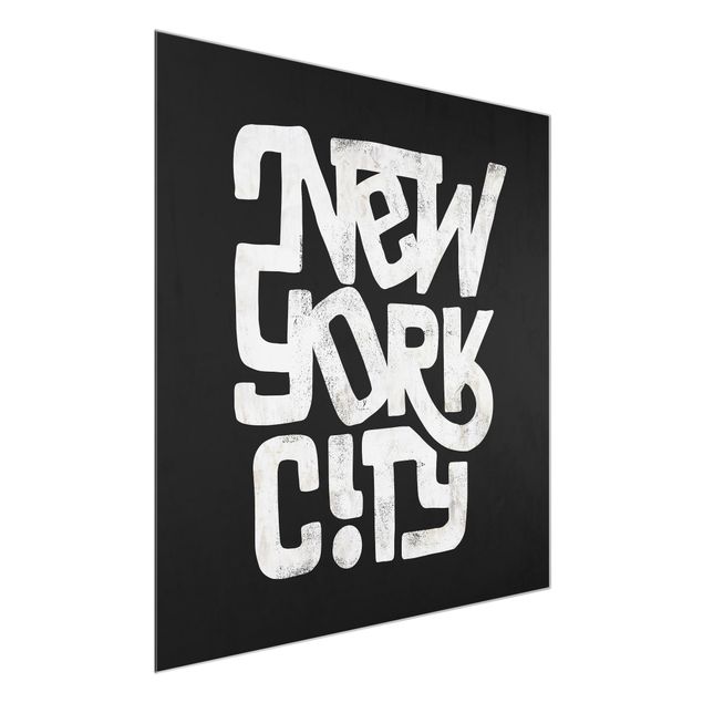 Obrazy na szkle powiedzenia Graffiti Art Calligraphy New York City Black