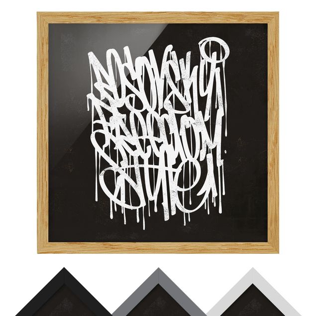 Obrazki czarno białe Graffiti Art Freedom Style