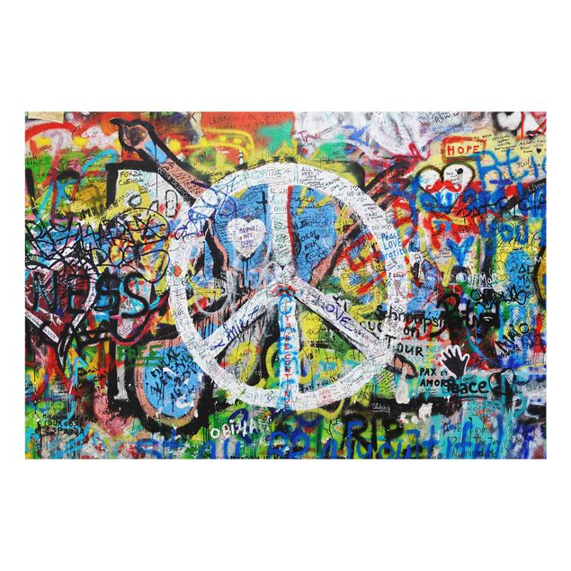 Obrazy z napisami Graffiti Wall Peace Sign