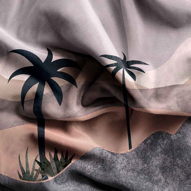 Domowe tekstylia Graficzny krajobraz z palmami