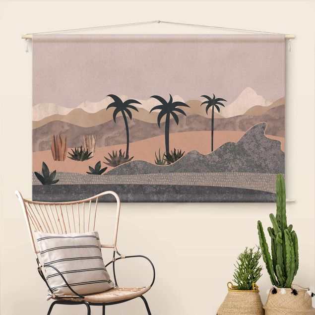 Obrazy do salonu Graphic Landscape With Palm Trees