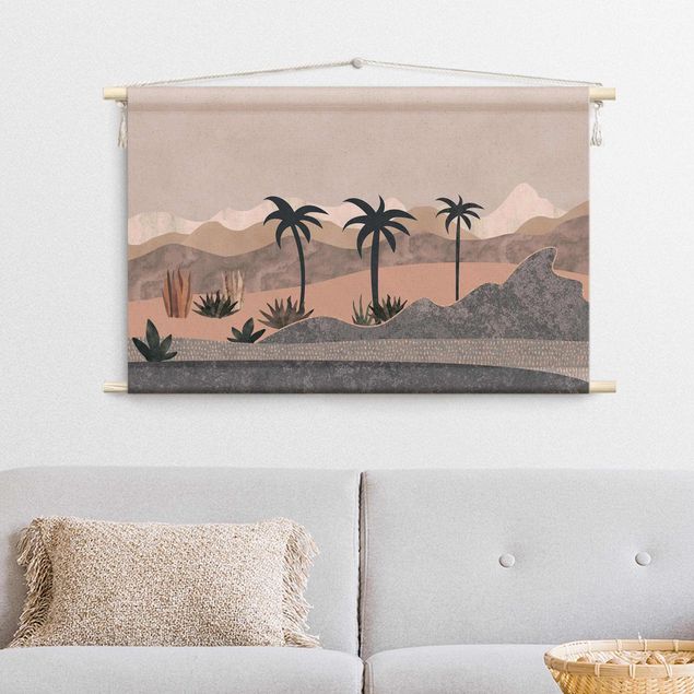 Obrazy nowoczesne Graphic Landscape With Palm Trees
