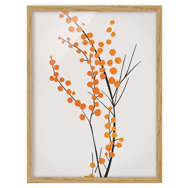 Obrazy w ramie do łazienki Graficzny świat roślin - Jagody pomarańczowe