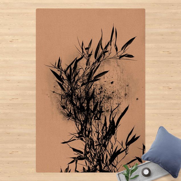 dywan z bambusami Graficzny świat roślin - Czarny bambus
