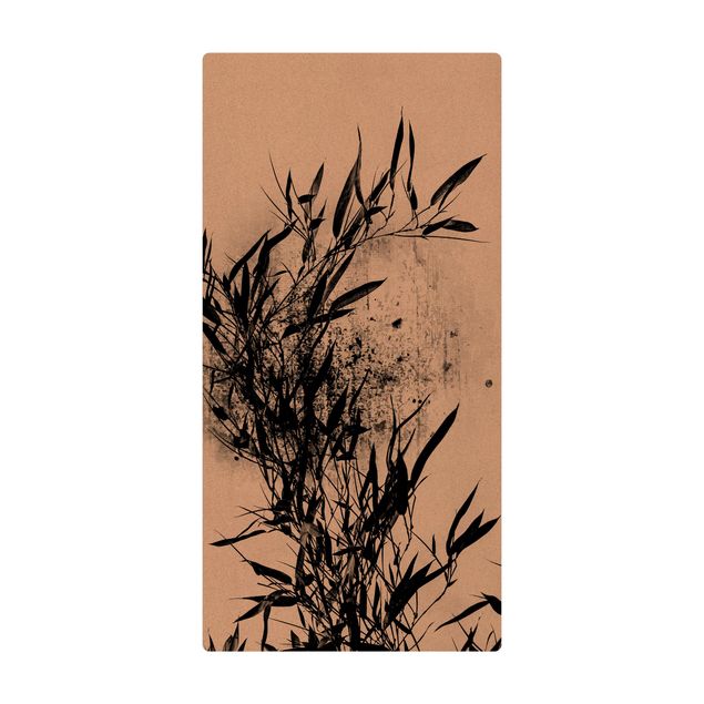 dywan do jadalni Graficzny świat roślin - Czarny bambus