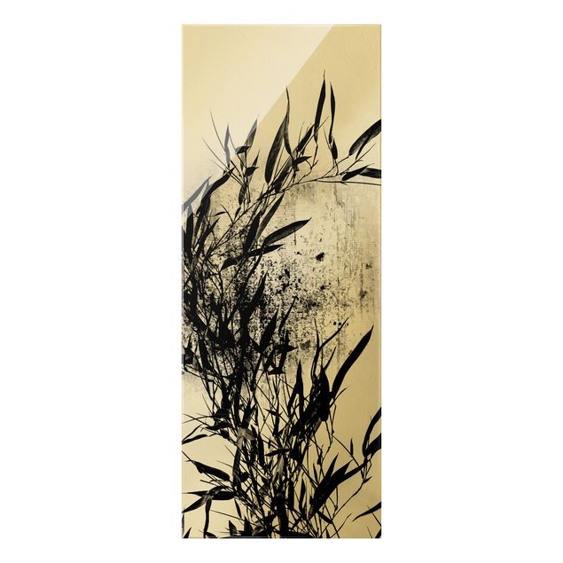 Obraz na szkle - Graficzny świat roślin - Czarny bambus