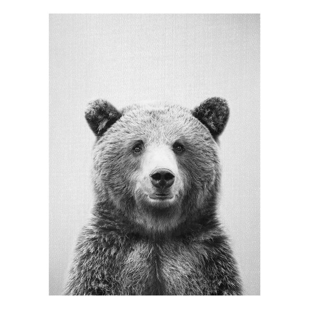 Obrazy do salonu nowoczesne Grizzly Bear Gustel Black And White