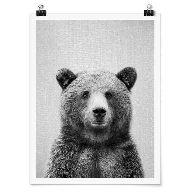 Nowoczesne obrazy Grizzly Bear Gustel Black And White