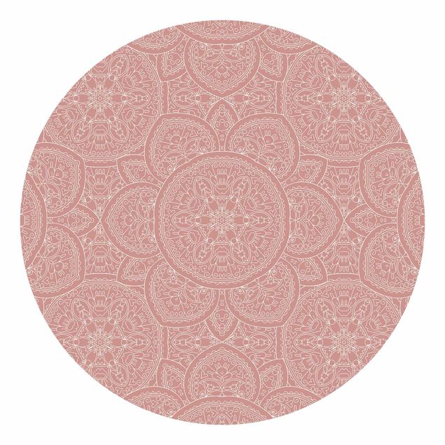 Tapety wzory Duży wzór mandali w kolorze starego różu