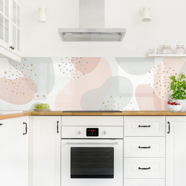 Panele szklane do kuchni Large Pastel Circular Shapes with Dots