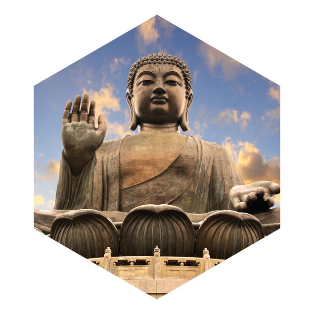Sześciokątna tapeta samoprzylepna - Wielki Budda