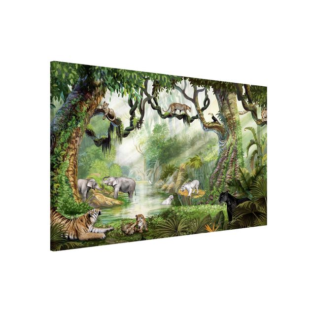 Obrazy słoń Wielkie koty w oazie dżungli