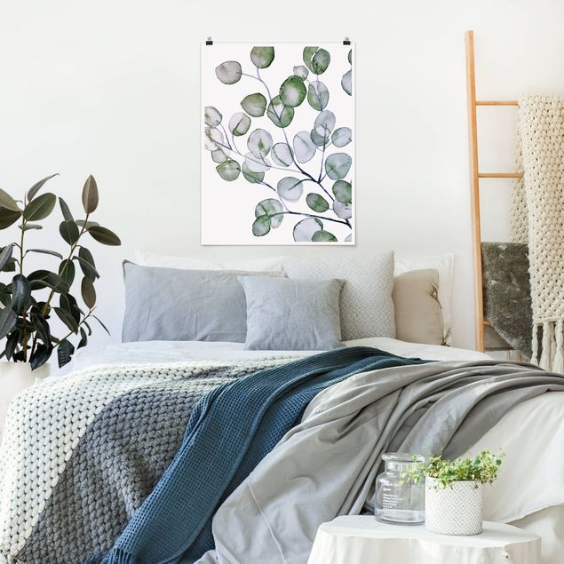Obrazy nowoczesny Zielona akwarela Gałązka eukaliptusa