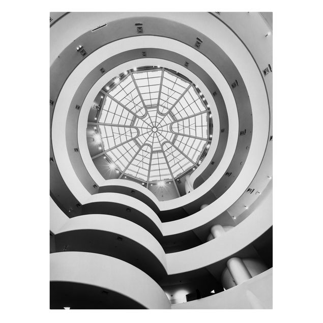 Obrazki czarno białe Muzeum Guggenheima Nowy Jork