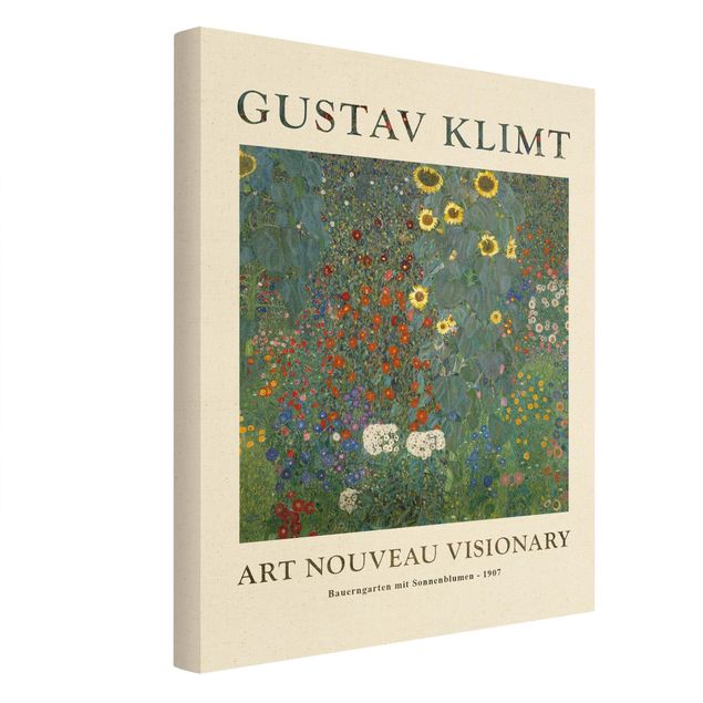 Zielony obraz Gustav Klimt - Ogród chłopski ze słonecznikami - edycja muzealna