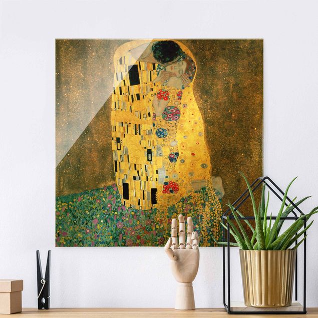Obrazy na szkle erotyka Gustav Klimt - Pocałunek