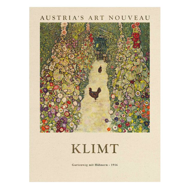 Obrazy ptaki na płótnie Gustav Klimt - Ścieżka ogrodowa z kurczakami - edycja muzealna