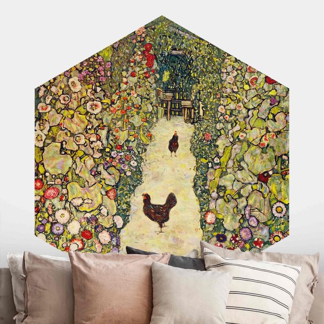 Obrazy art deco Gustav Klimt - Ścieżka ogrodowa z kurczakami