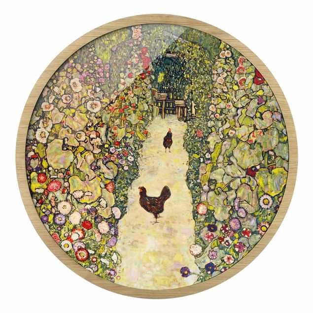 Nowoczesne obrazy do salonu Gustav Klimt - Garden Path with Hens