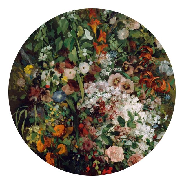 Tapeta ścienna Gustave Courbet - Bukiet kwiatów w wazonie
