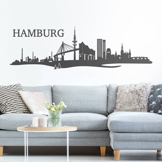 Naklejka na ścianę - panorama Hamburga