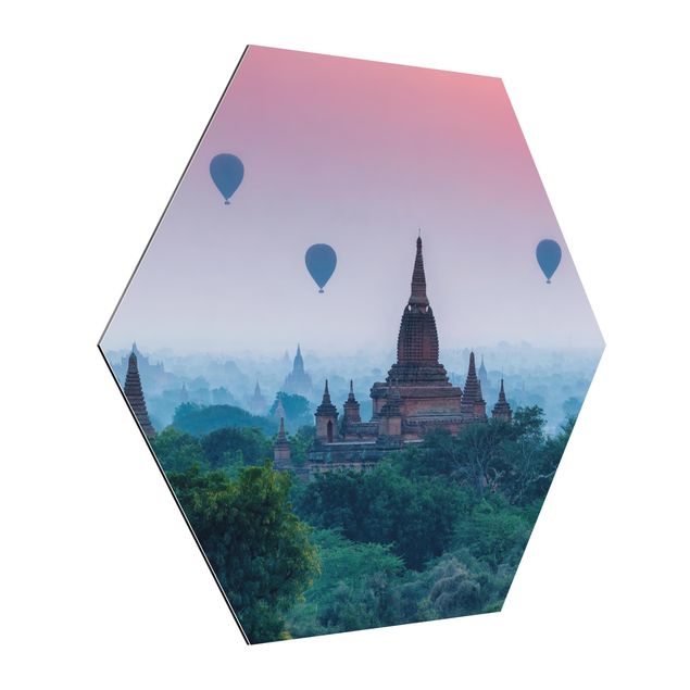 Obrazy nowoczesny Balony na ogrzane powietrze nad kompleksem świątynnym