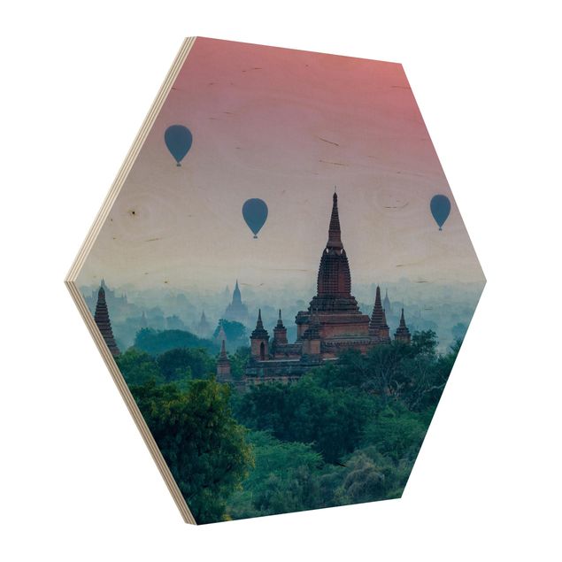 Obrazy nowoczesny Balony na ogrzane powietrze nad kompleksem świątynnym