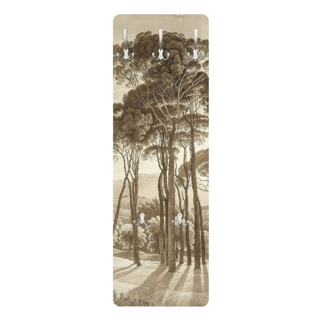 Wieszak do przedpokoju - Hendrik Voogd Landscape With Trees In Beige