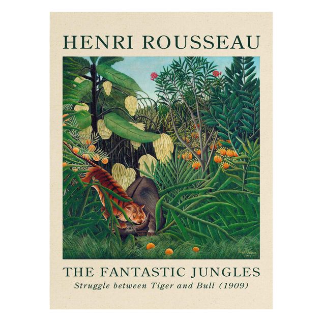 Obrazy z motywem kwiatowym Henri Rousseau - Bitwa między tygrysem a bizonem - edycja muzealna