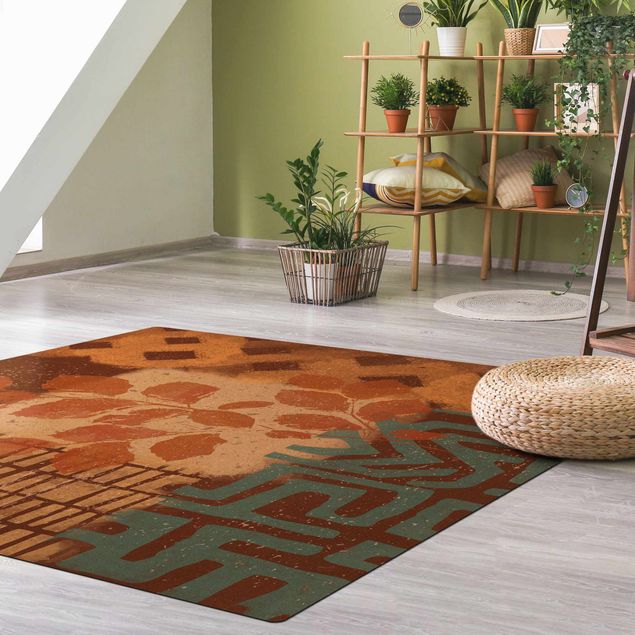 nowoczesny dywan abstrakcyjny Jesienny wzór etniczny Liście
