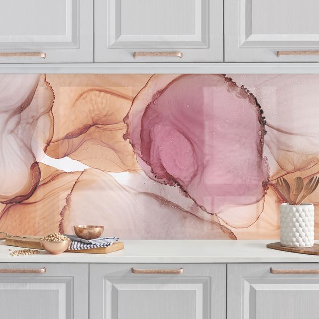 Panel ścienny do kuchni - Jesienne wibracje w kolorze fioletowym i miedzianym