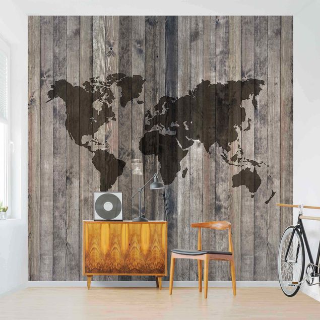 Tapety Mapa świata z drewna