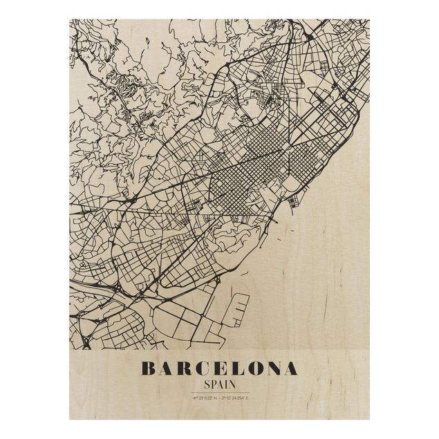 Obrazy na ścianę City Map Barcelona - Klasyczna