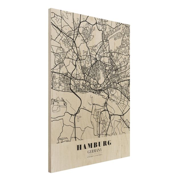 Dekoracja do kuchni Mapa miasta Hamburg - Klasyczna