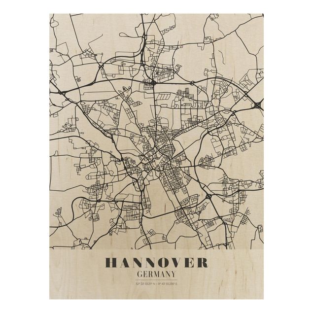 Obrazy Mapa miasta Hanower - Klasyczna