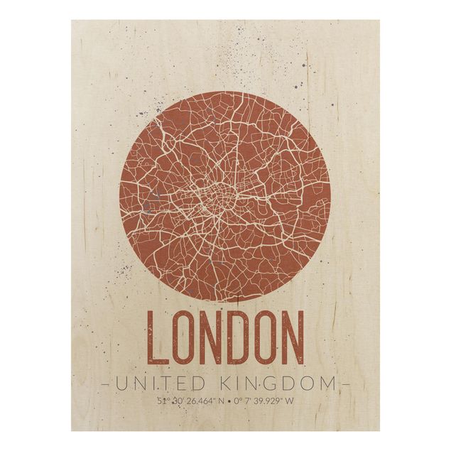 Obrazy na ścianę Mapa miasta Londyn - Retro