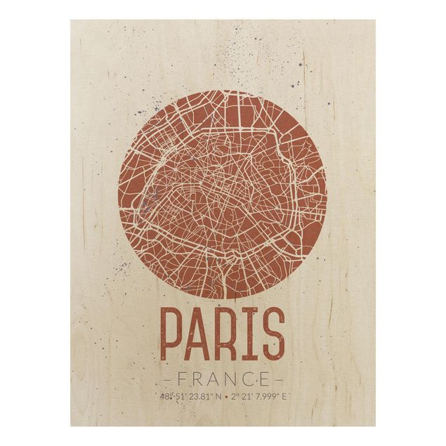 Obrazy na ścianę Mapa miasta Paryż - Retro