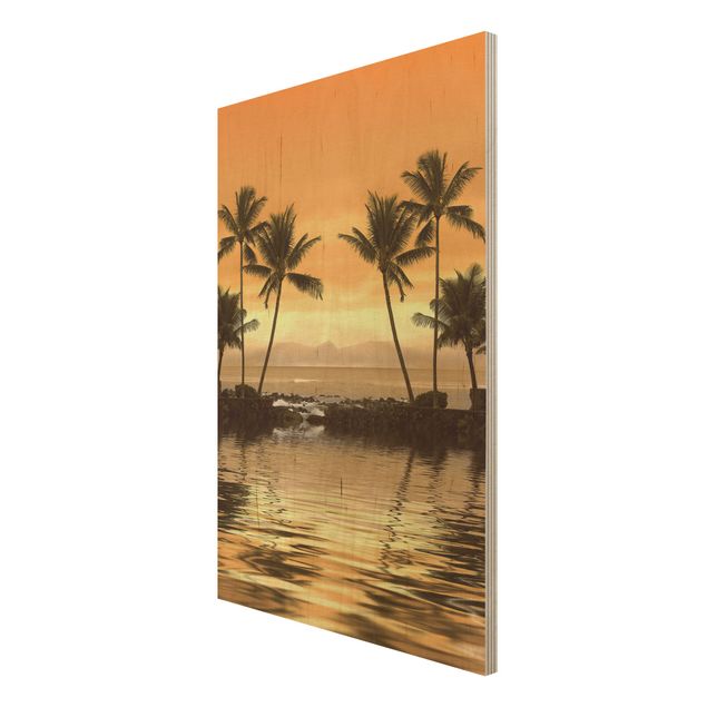 Obrazy na drewnie Zachód słońca na Karaibach I