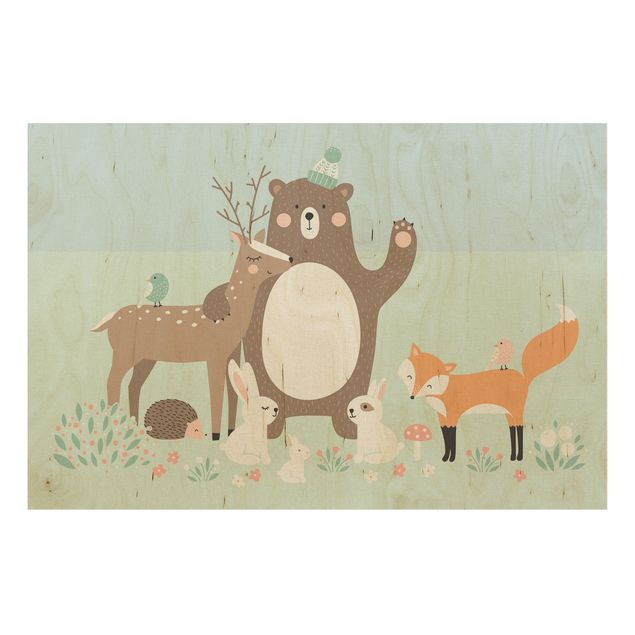 Obrazy na ścianę Leśni przyjaciele z leśnymi zwierzętami