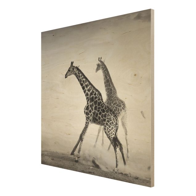 Obrazy drewniane Polowanie na żyrafę