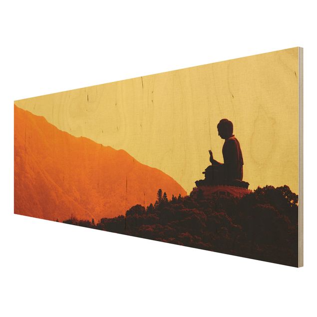 Obrazy na drewnie Budda gniazdujący