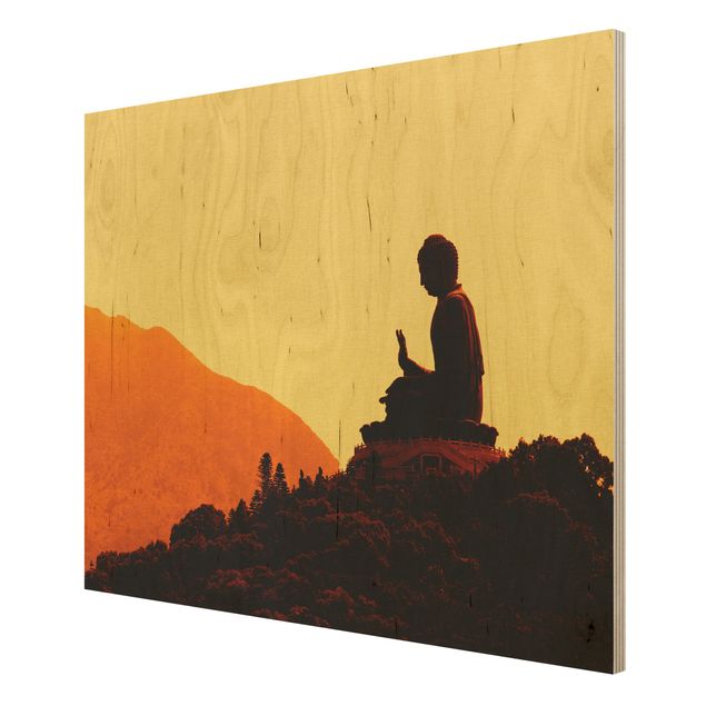 Obrazy na drewnie Budda gniazdujący