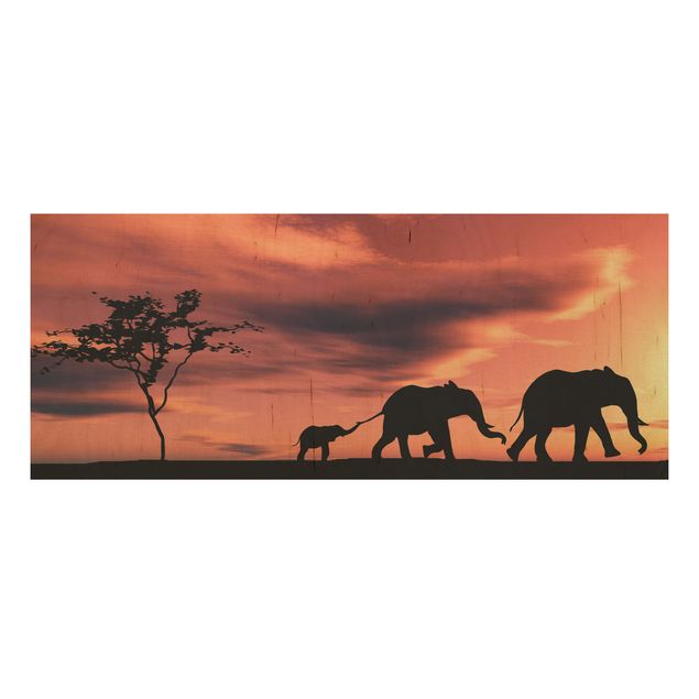 Obrazy Rodzina słoni w Sawannie
