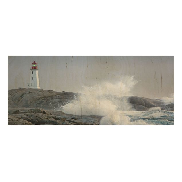 Obrazy na ścianę Fale sztormowe przy latarni morskiej