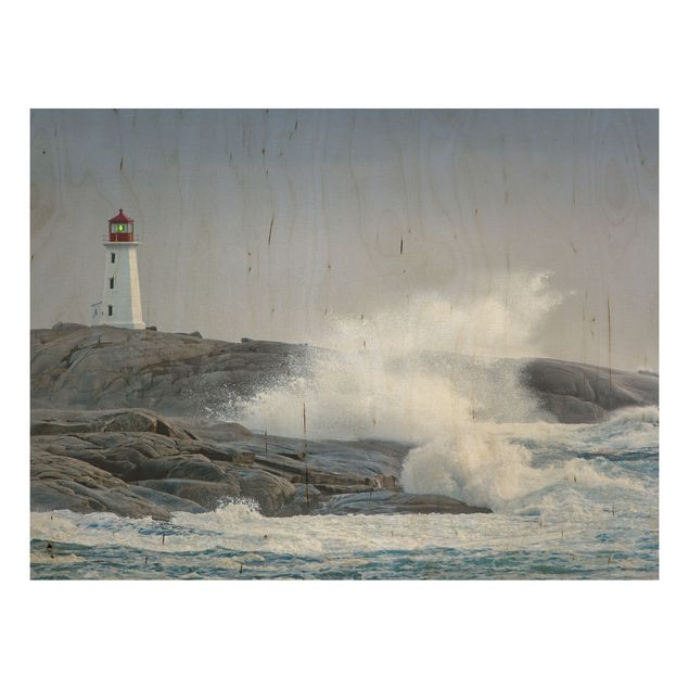 Obrazy na ścianę Fale sztormowe przy latarni morskiej