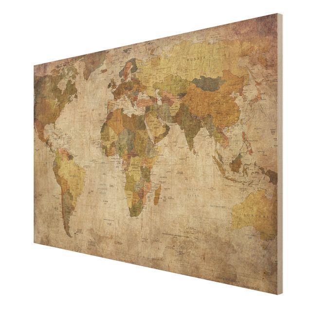 Obrazy drewniane Mapa świata