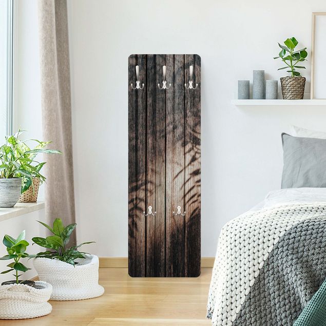 Wieszak do przedpokoju - Wooden boards with tropical shade