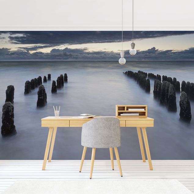 Modne fototapety Drewniane groty na Morzu Północnym na wyspie Sylt