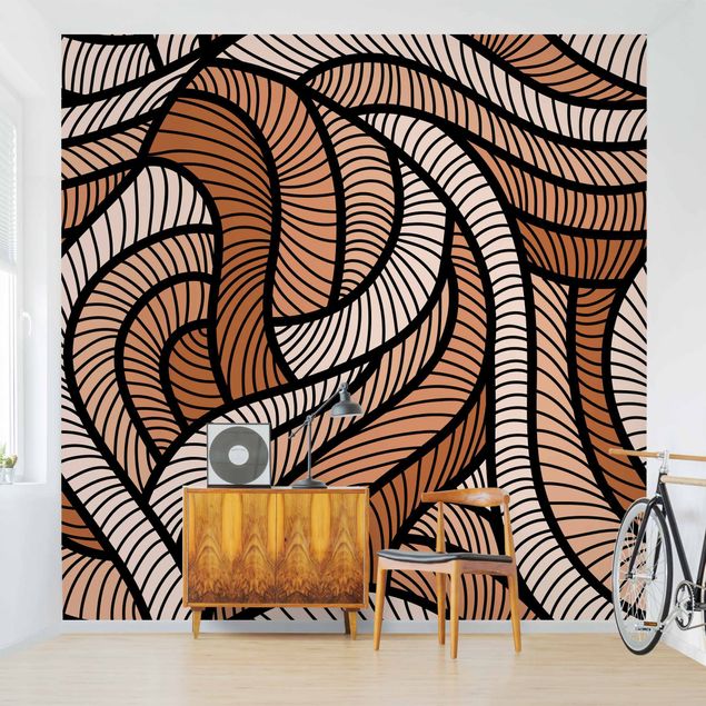 Tapety na ściany Cięcie w drewnie w kolorze brązowym