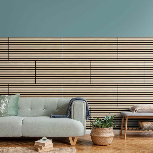 Obrazy do salonu Drewniana ściana naturalny dąb - 52x104 cm